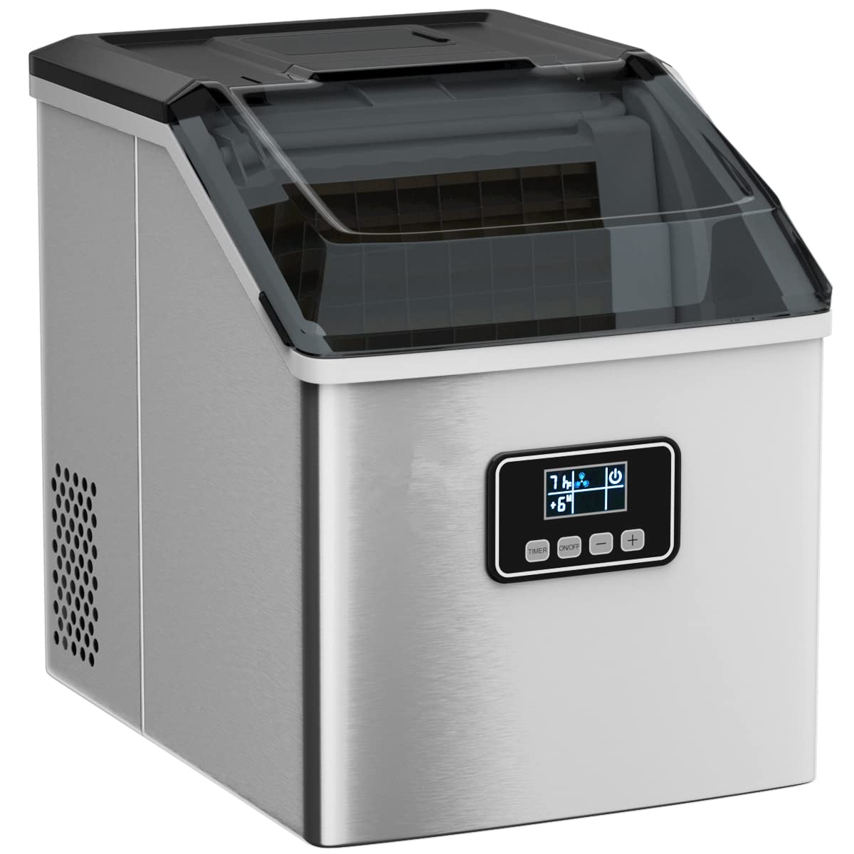 Machine à glaçons GiantexUK, acier inoxydable, 22 kg/24 h avec pelle et panier amovibles, le bureau et le bar, minuterie
