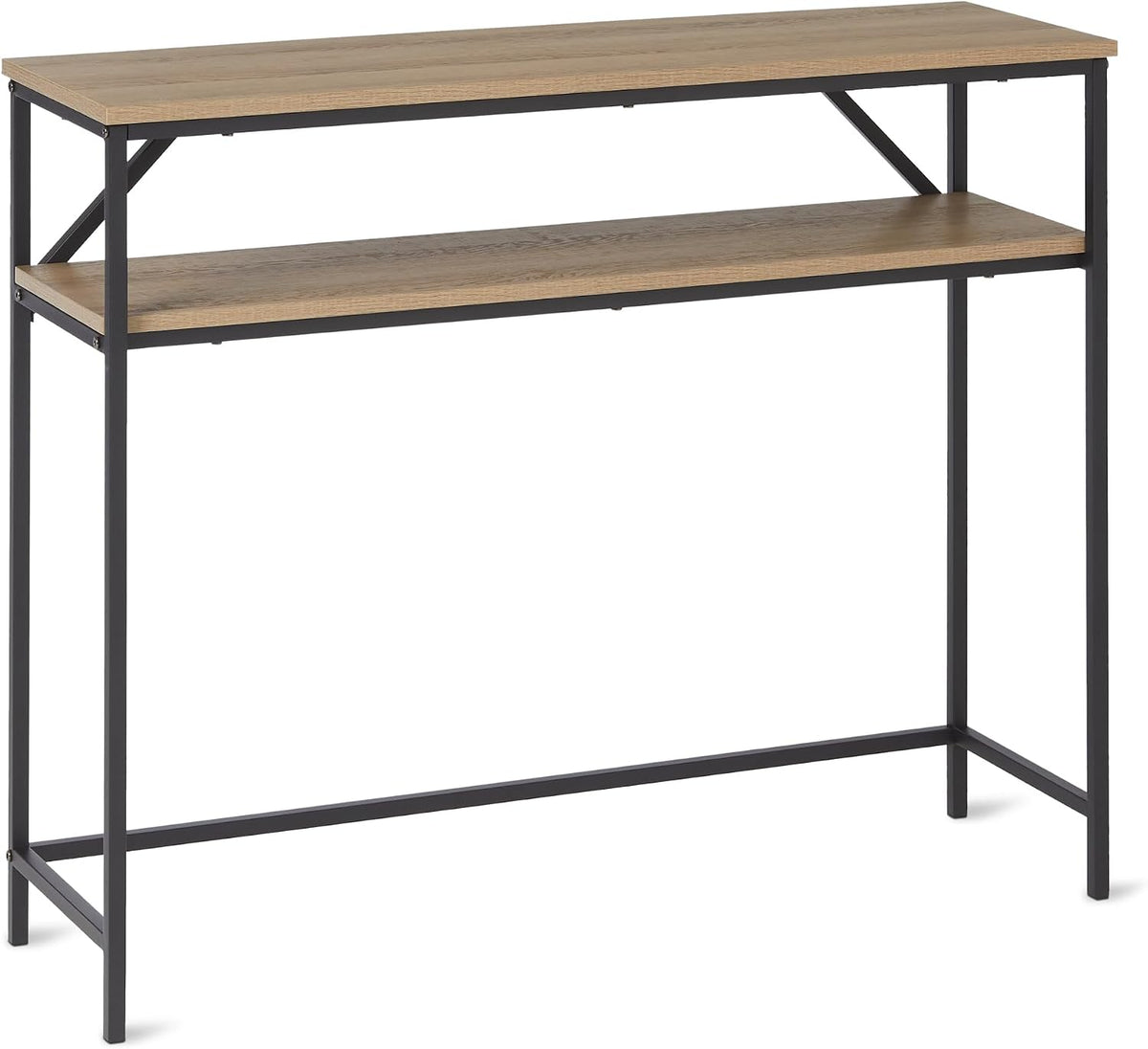 Console, 30cm, Cadre en Acier, Amazon Basics, 100cm, 80cm, 30cm x 100cm x 80cm, Finition Chêne