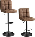 Tabouret, 6 cm, réglable, Chaise de Cuisine, en Acier, SONGMICS, 41 cm, LJB064K02, Lot de 2, Siège Pivotant à 360°, Réglables en Hauteur
