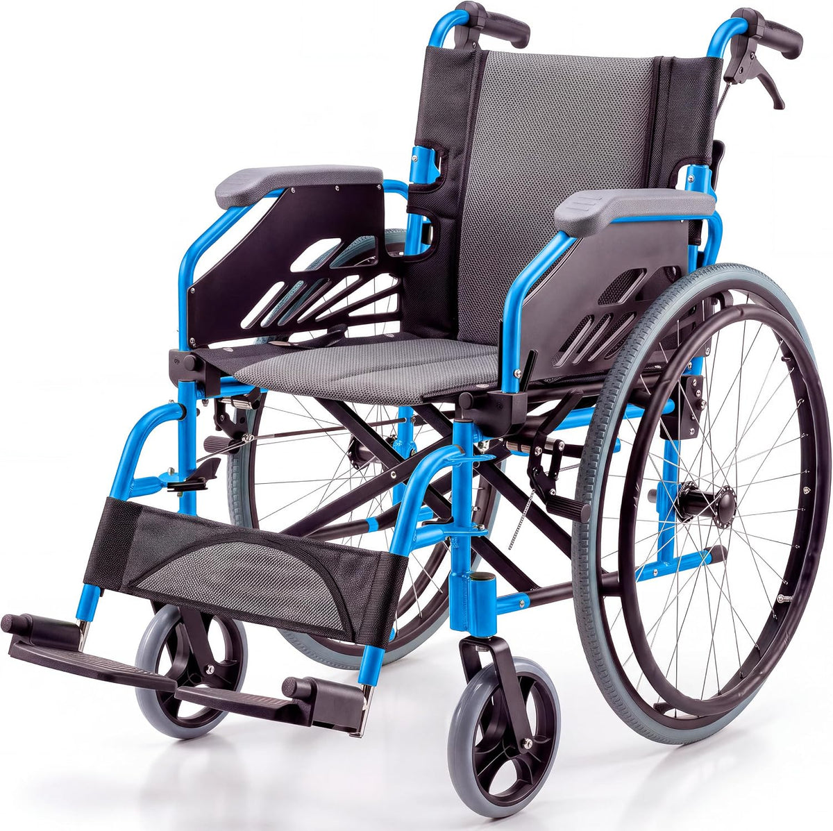 Fauteuil, Pour adultes, Pliable et léger, Aluminium, Mobiclinic, Bolonia, Dossier divisible, Repose-pieds amovible, Accoudoirs pliants