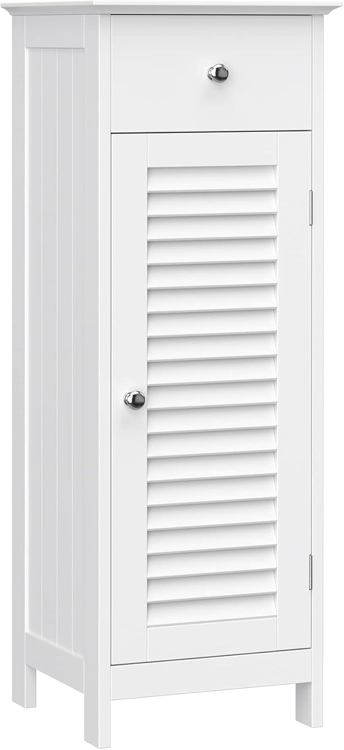 Meuble colonnes VASAGLE, 32 × 87 × 30 cm, avec tiroir, 32 × 30 × 87 cm, 22, 5 × 23, 5 × 9 cm, 26 × 26 × 30, 5 cm, Porte persienne