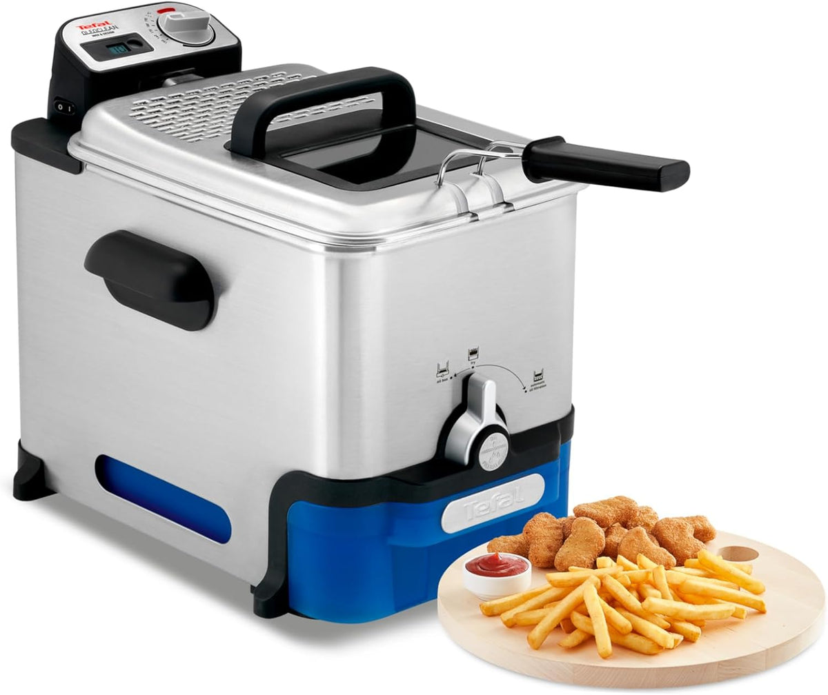 Friteuse, acier inoxydable, 3, 5 L, Tefal, 150°C, 190°C, minuterie, Oleoclean