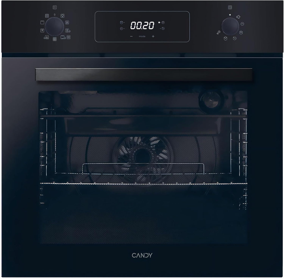 CANDY Four encastrable, 59, 5 × 59, 5 × 56, 8 cm, éclairage LED, 60 cm, 70 L, FCM955NRL-C, 9 fonctions, pyrolyse, fonction gril