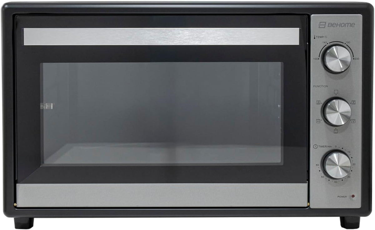 Plaque de cuisson, verre, Four d'extérieur ventilé, grand four avec rôtisserie, Four Électrique 70 litres, BEHOME, température 230°, 60', avec dou