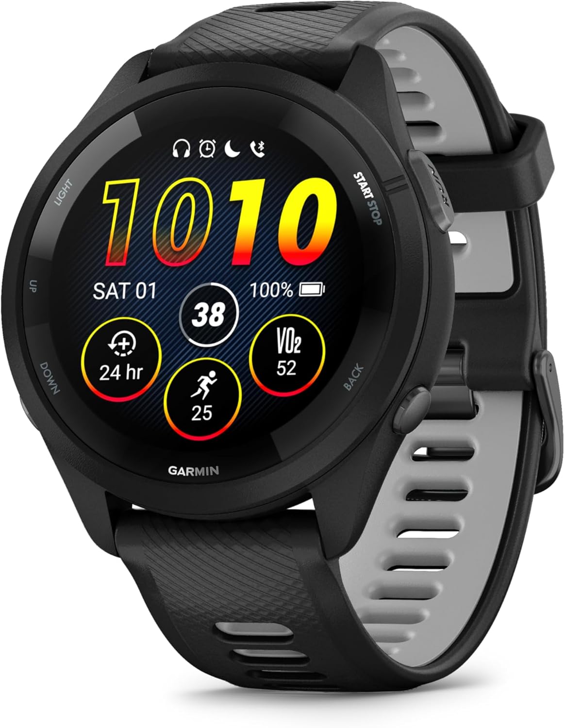 Garmin Montre connectées, 46mm, 42mm, Forerunner 265, Noir/Gris, commande tactile, Montre GPS connectée Running AMOLED