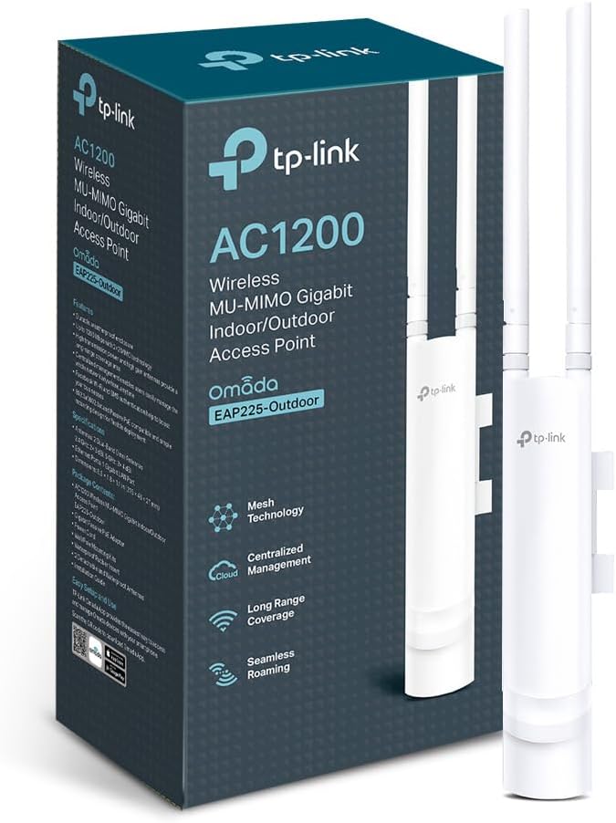 TP-Link Point d'accès, EAP225-extérieur, AC1200 EAP225-extérieur, Wi-Fi, 215 × 46 × 27mm, 40 °C