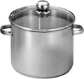 Baumalu Marmite, Traiteur inox + couvercle verre 32 cm, acier inoxydable