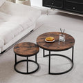 Table basse, 60 × 45 cm, acier inoxydable, pour Salon, 40 × 35 cm, Lot de 2 Tables Basses empilables, Rondes, GrandCA HOME