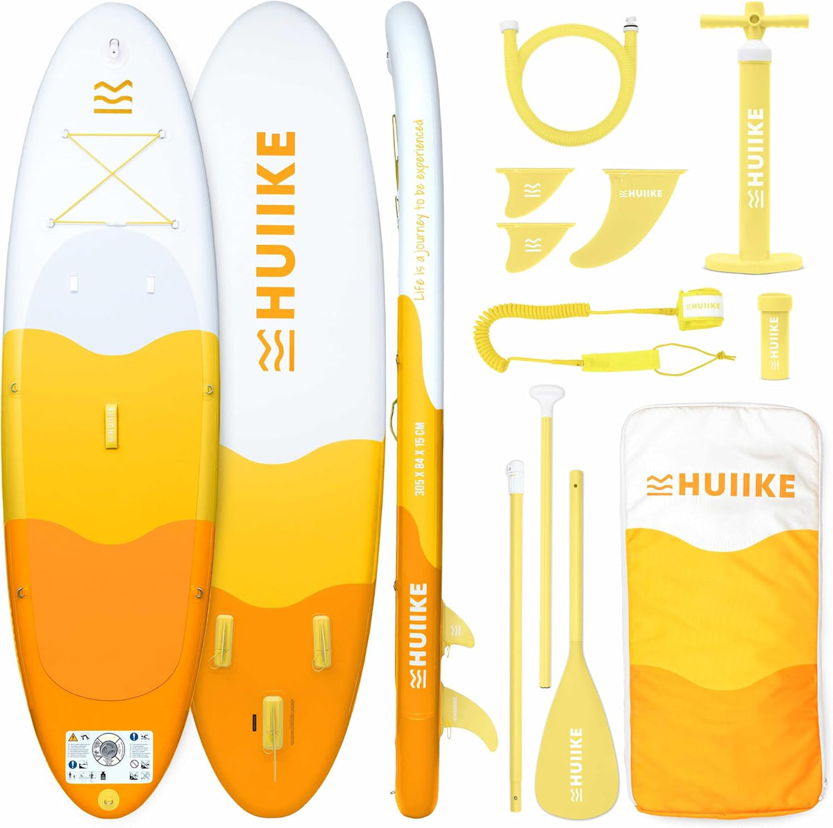 305 × 84 × 15 cm, HUIIKE Planche gonflables, Accessoires Inclus, Paddle Gonflable Adulte 10' et Jusqu'à 130 kg