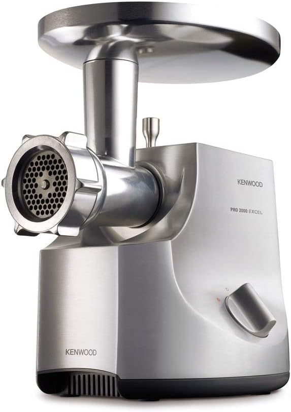 Kenwood Hachoir à viande, 2000 W, acier inoxydable, 3 mm, 4.5 mm, 8 mm, Puissance 2000 W, MG700, Inox Brossé, Semi- Pro