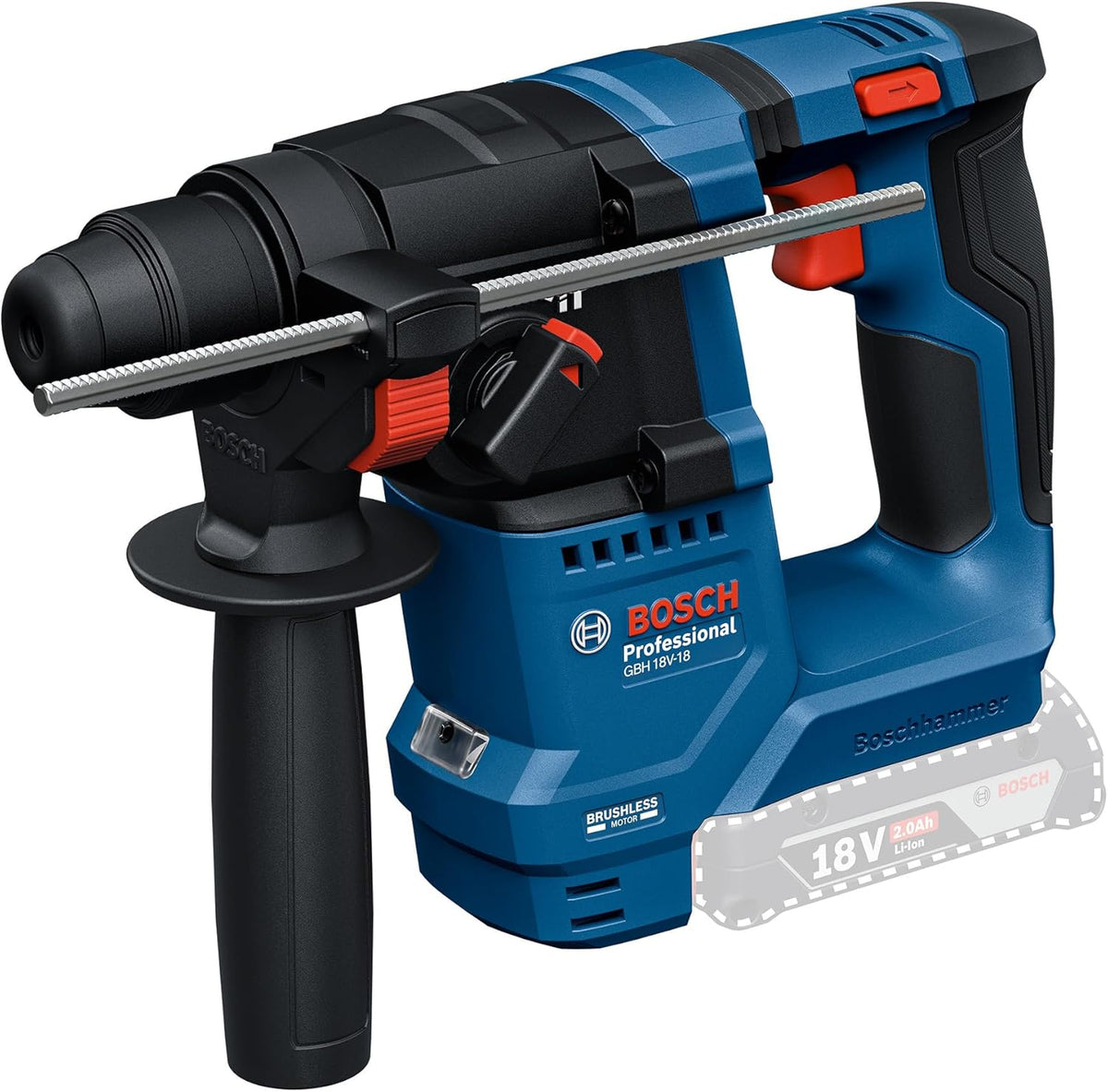 Marteaux perforateur, Bosch PRO Perforateur sans-fil SDS plus GBH 18V-18, 2, 0 Ah, Bosch Professional