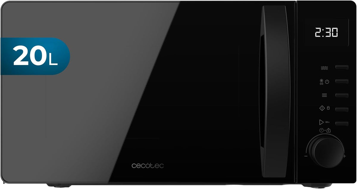 Four micro-ondes, 20 L, Cecotec, 700 W, 5 niveaux, Micro-ondes Digital 20L Proclean 5005 Noir 700W Technologie 3DWave, minuterie