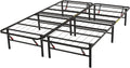 Cadre de lit Amazon Basics, 135 × 190 cm, pliable, 33 cm, 35.5H cm, Montage sans outil, Noir, Rangement sous le lit, Lit simple