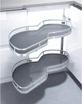 Organiseur coulissant, acier inoxydable, Meuble d'angle de Cuisine carrousel, GLMGBP, Support de Rangement Coulissant pour Bols à épices