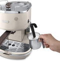 Machine à expresso et cappuccino De'Longhi, acier inoxydable, réglable, 1, 4 L, Machine à Espresso avec Mousseur à Lait Manuel, réservoir d'eau