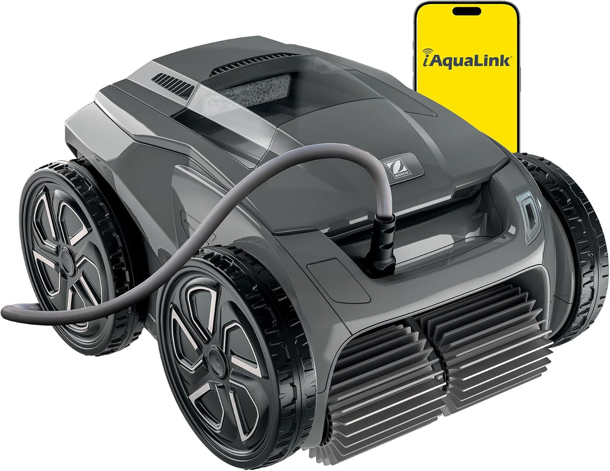 Robot de piscine, télécommande, 5 L, Zodiac, Alpha 6400. Robot Nettoyeur de Fond avec Câble. App. Piscines jusqu'à 72m2, portable