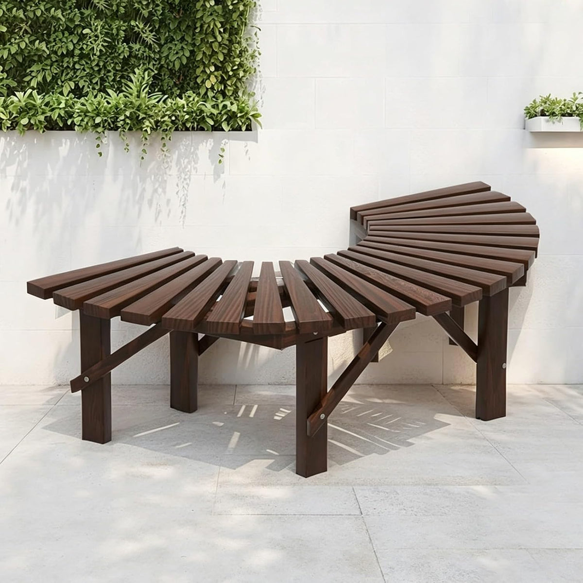 Banc Tqoiozxa, Siège d'Extérieur Résistant aux Intempéries, Forme en S/Circulaire pour Parc, Semicircle